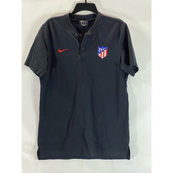NIKE Men's Black Atletico Madrid Authentic Grand Slam Short Sleeve Polo SZ M - Picture 1 of 13
